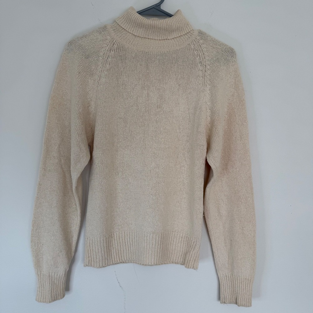 Vintage Winter Silks‎ Womens 100% Silk Turtleneck Sweater XS Cream Base Layer